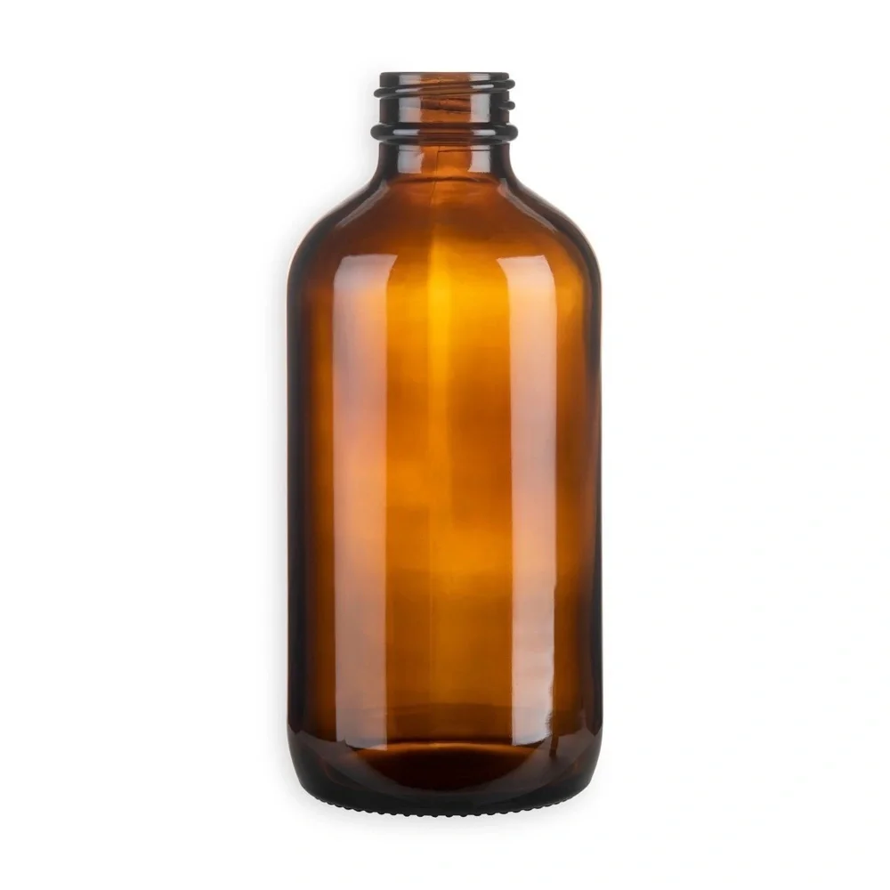 Glass Amber Bottle with Black Cap
